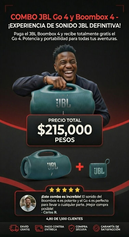 🔊🔥 Compra el Boombox 4 y recibe el Go 4 ¡TOTALMENTE GRATIS! 🎶